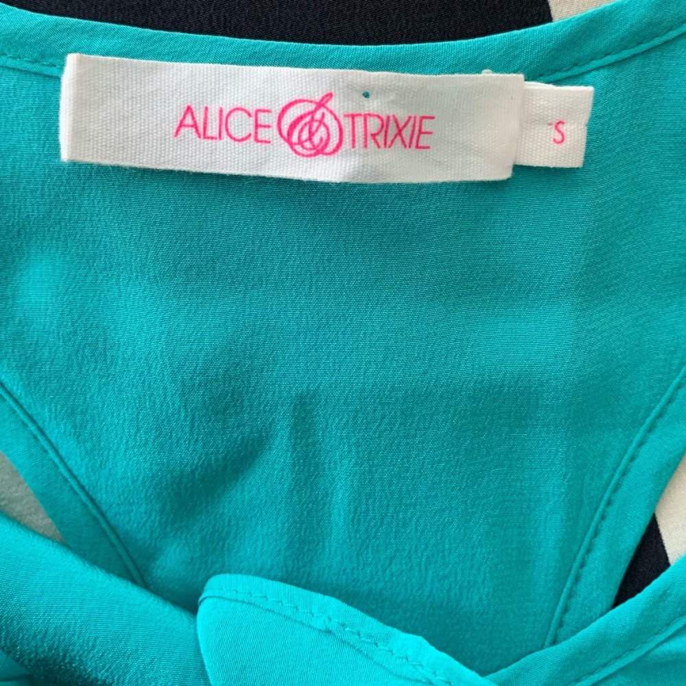 Alice & Trixie Silk Ruffle Tank Dress Green Size Small - Picture 3 of 4